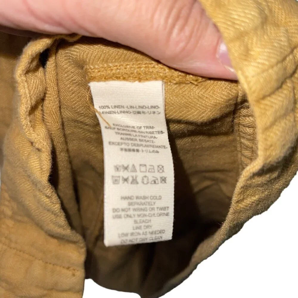 Free People Womens Skirt Size XS Brown Straight To The Point Midi Pure Linen